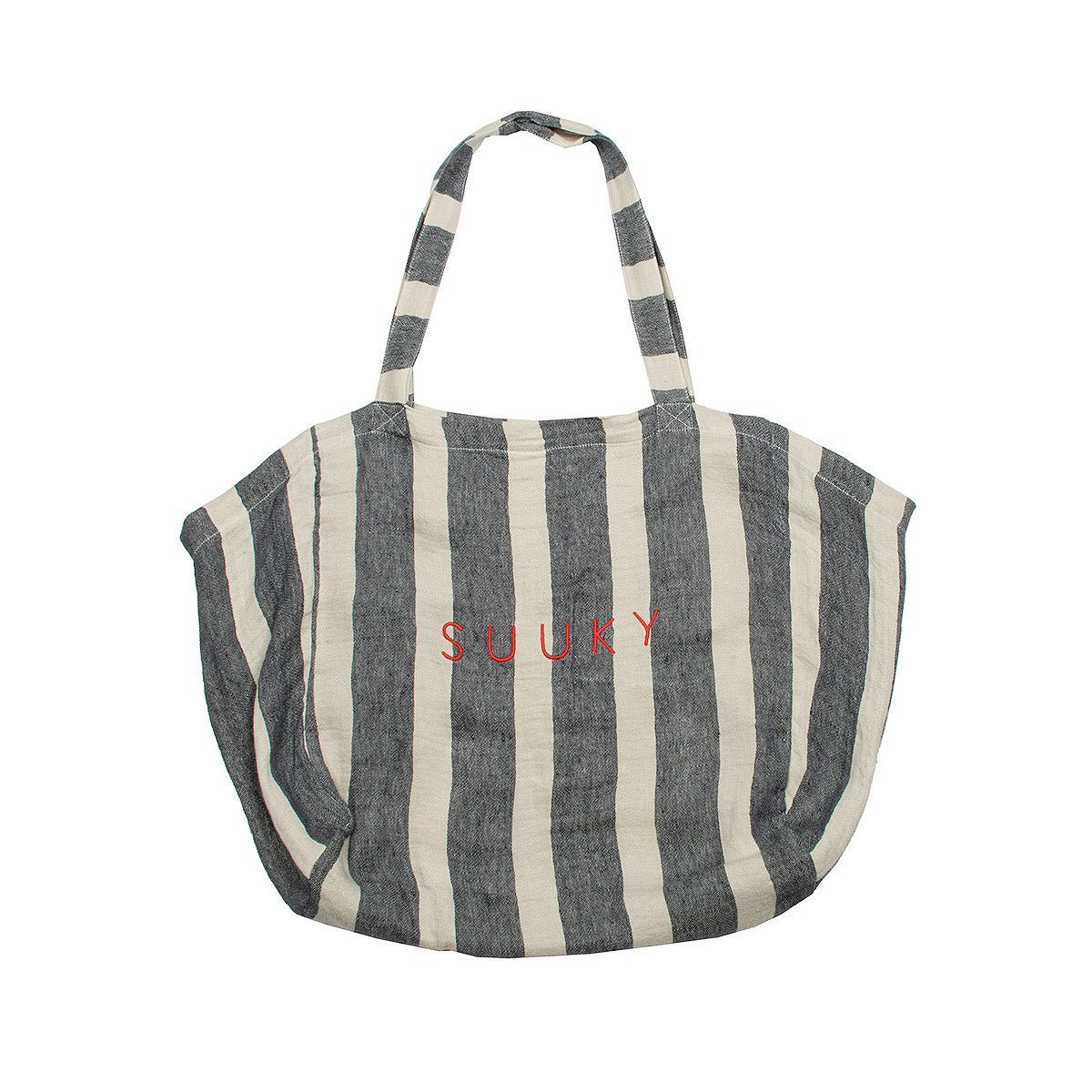 Striped Linen SUUKY Bag - Black Ink & Oatmeal - Accessories Suuky Porto