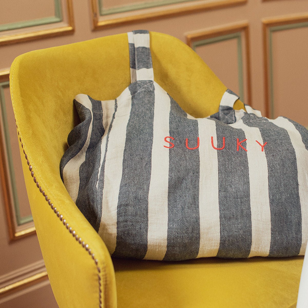 Striped Linen SUUKY Bag - Black Ink & Oatmeal - Accessories Suuky Porto