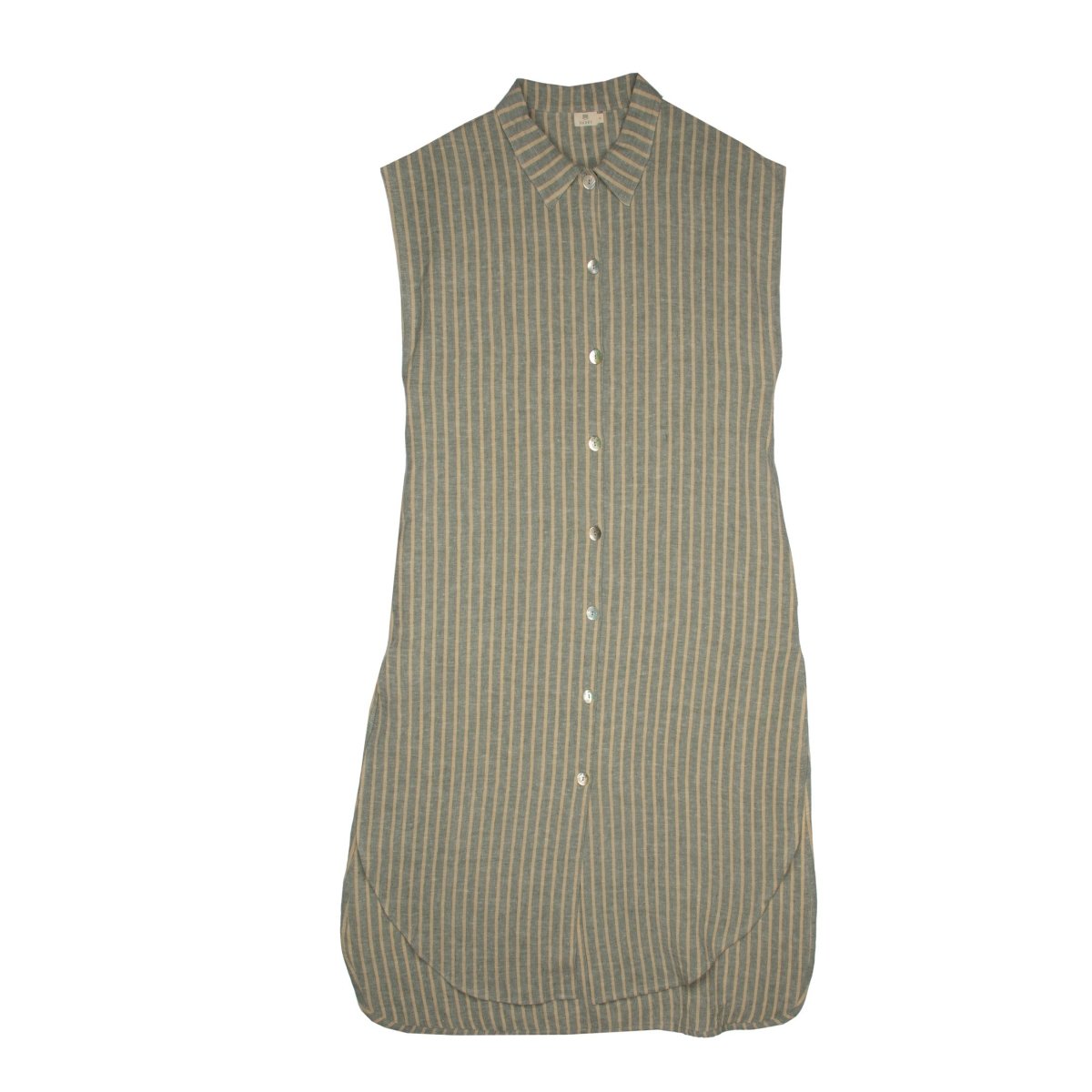 Striped Linen Woman Long Shirt - Suuky Porto