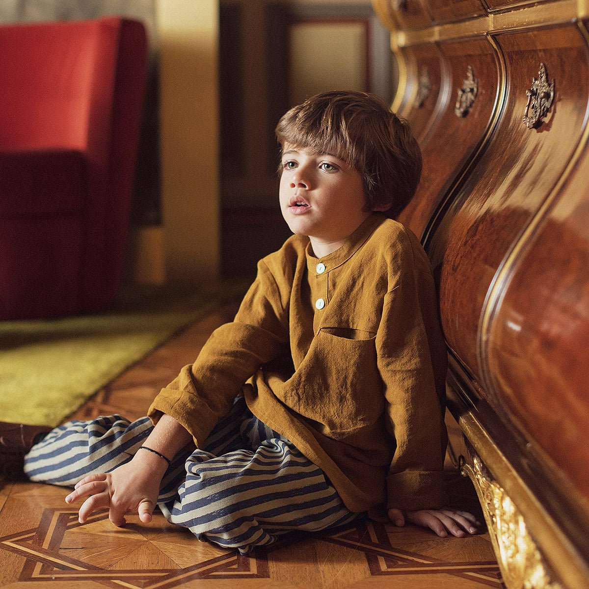Suuky Golden Brown Linen Shirt - Tops Suuky Porto