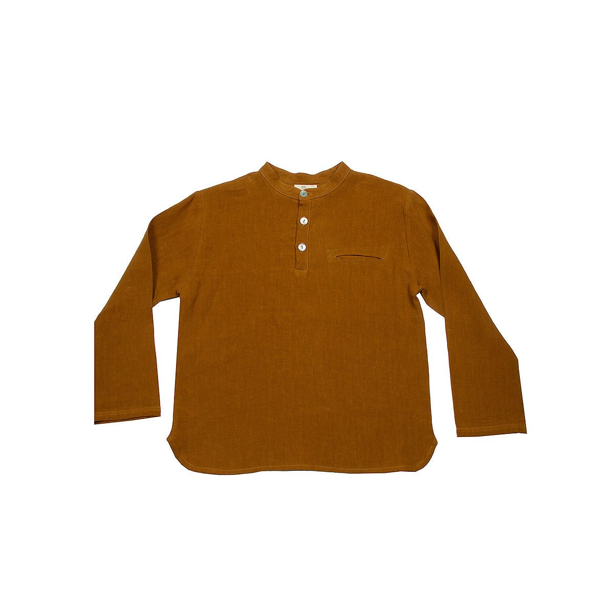 Suuky Golden Brown Linen Shirt - Tops Suuky Porto