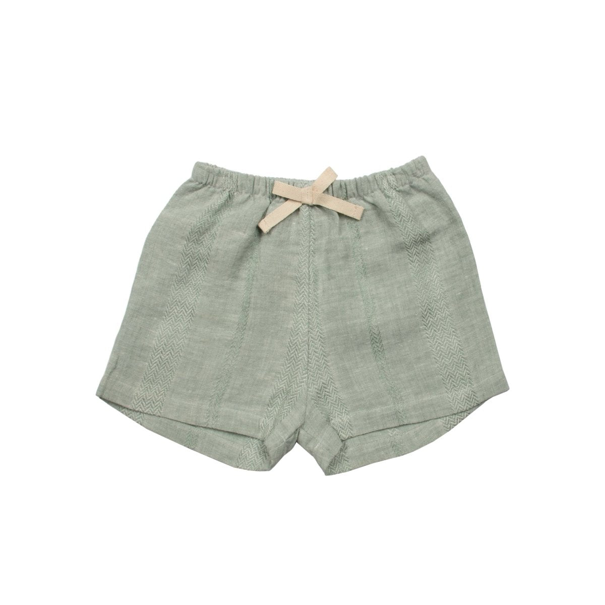 Textured Green Linen Baby Shorts - Suuky Porto