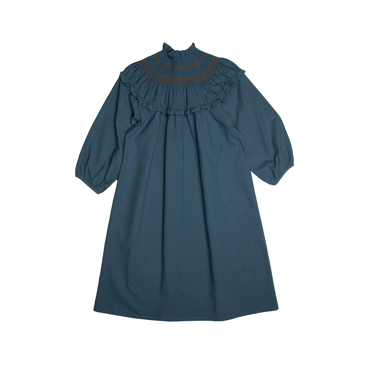 Deluxe Woven China Blue Embroidered Dress - Suuky NC