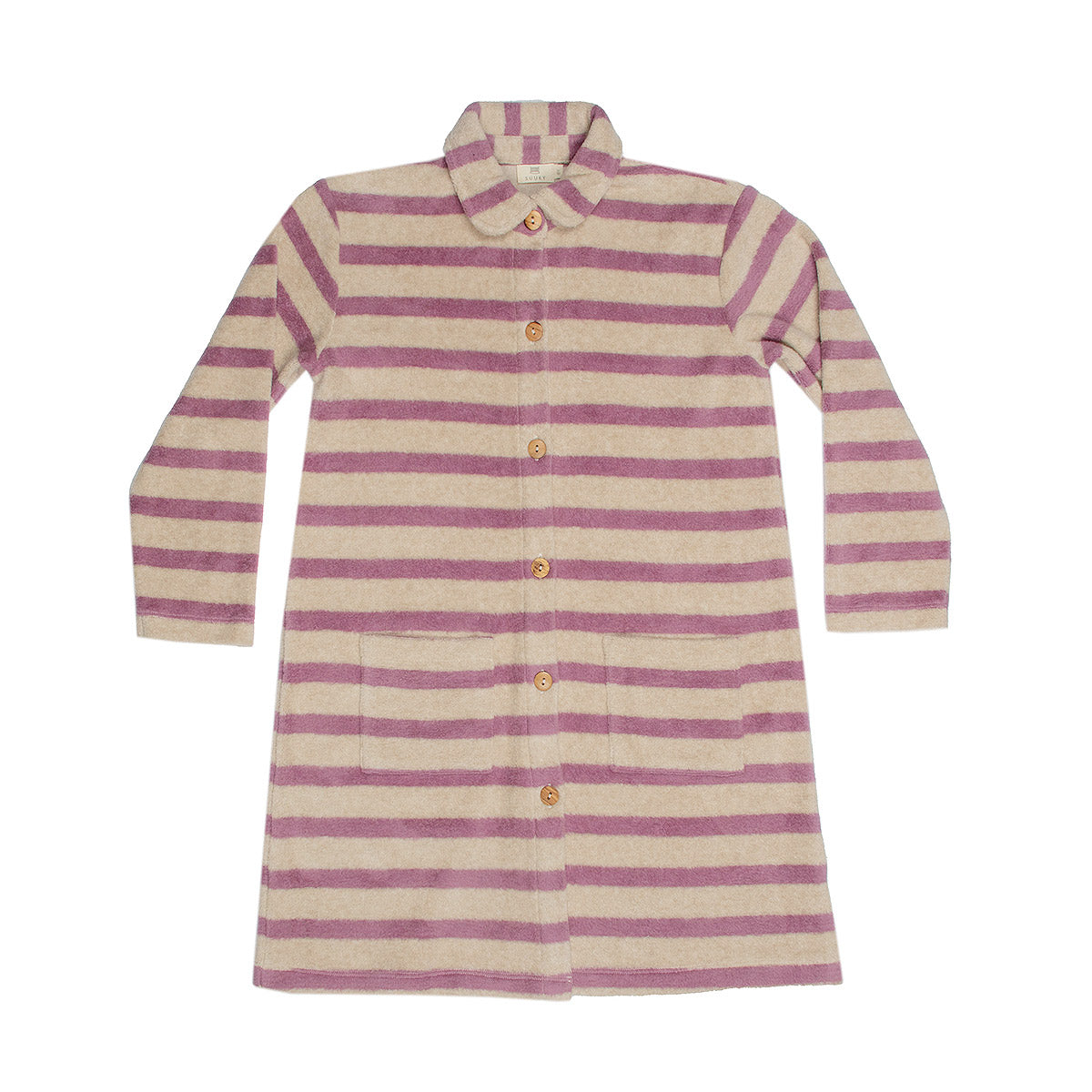 Soft Stripes Oatmeal & Grape Dress - Suuky NC