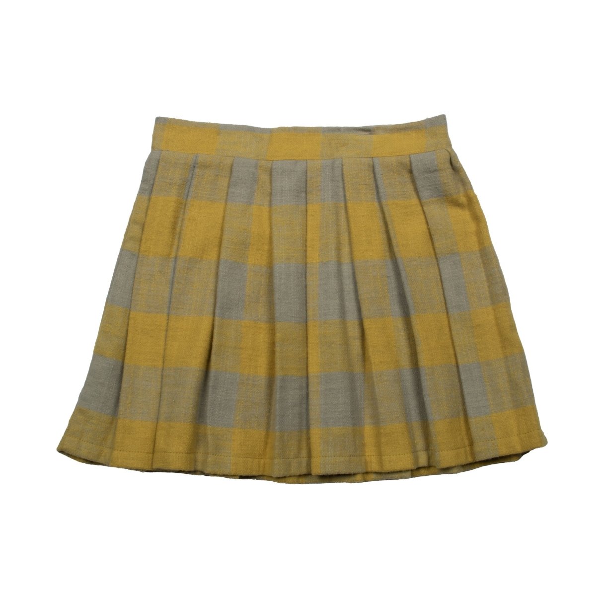 Check Brushed Pleated Skirt - Suuky Porto