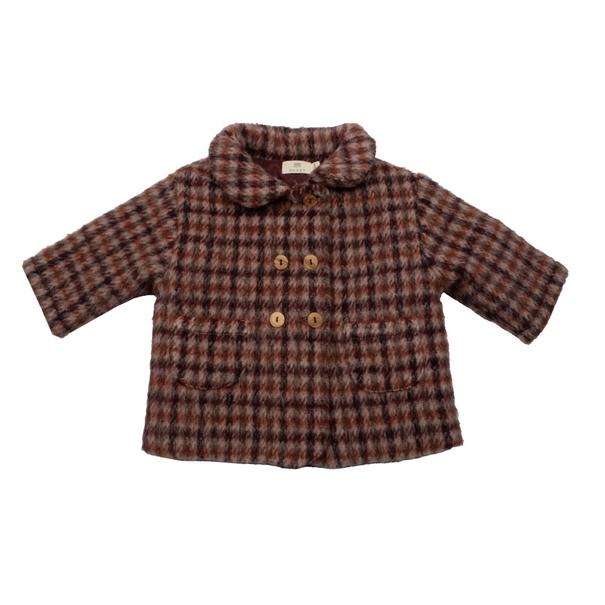 Wool Check Baby Coat - Suuky Porto