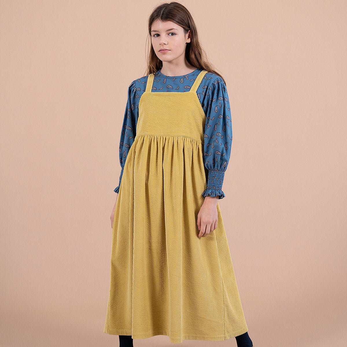 Corduroy Yellow Cream Dress - Dresses & Jumpsuits Suuky Porto
