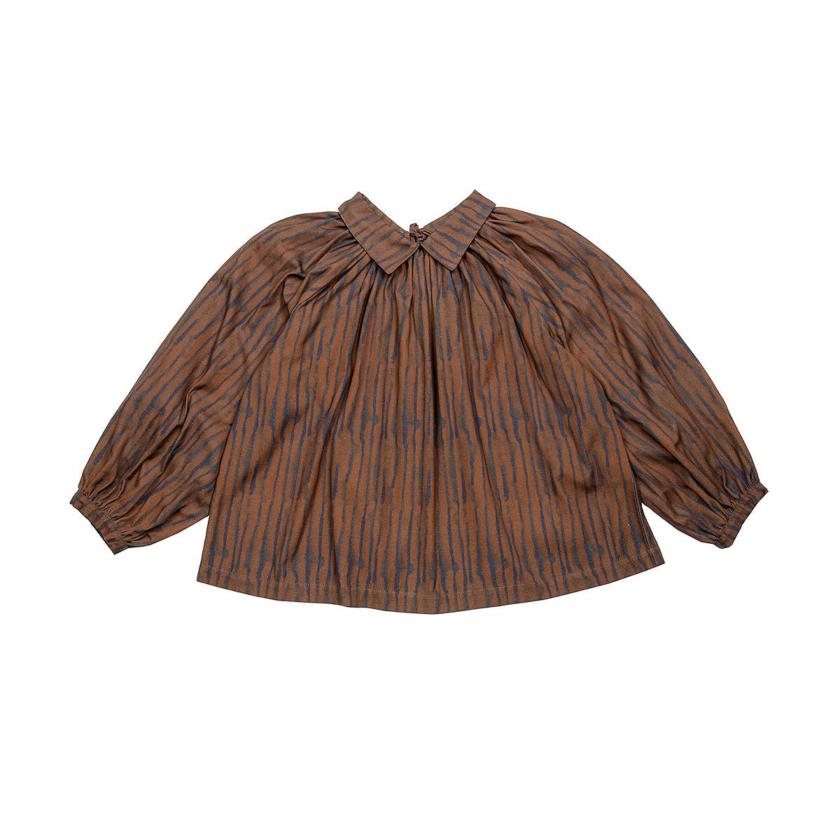 Irregular Stripes Ginger Collar Blouse - Tops Suuky Porto