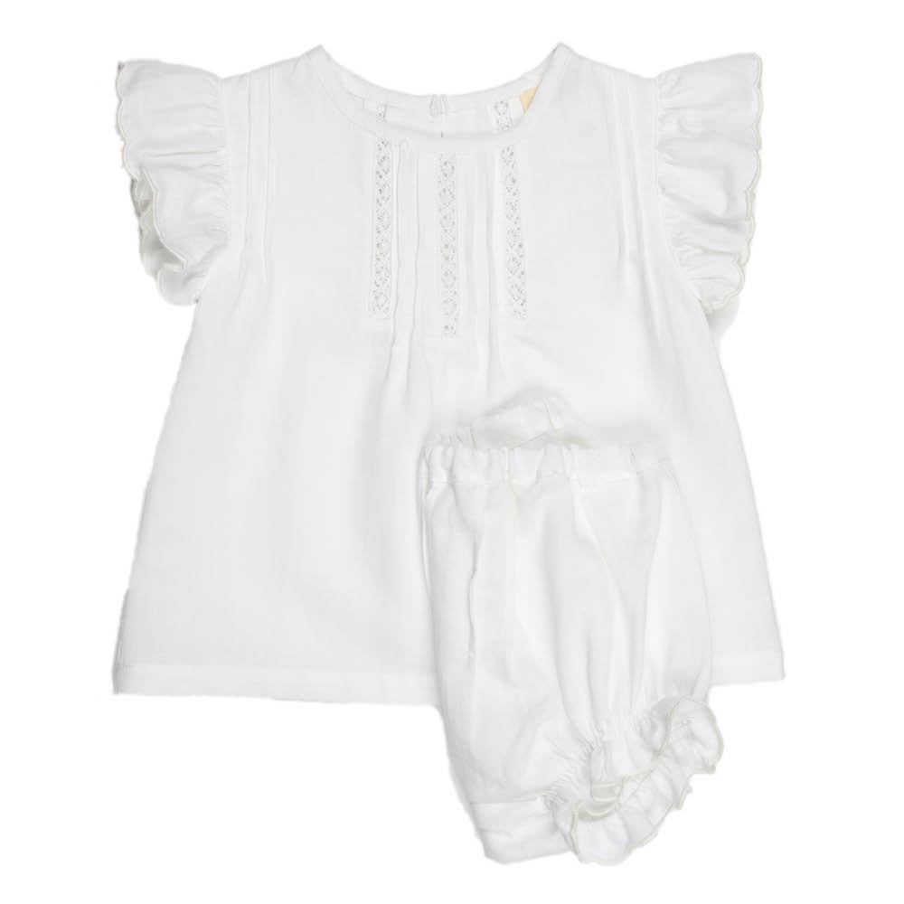 Lace Linen | Baby Girl Set Dove - Sets Suuky Porto