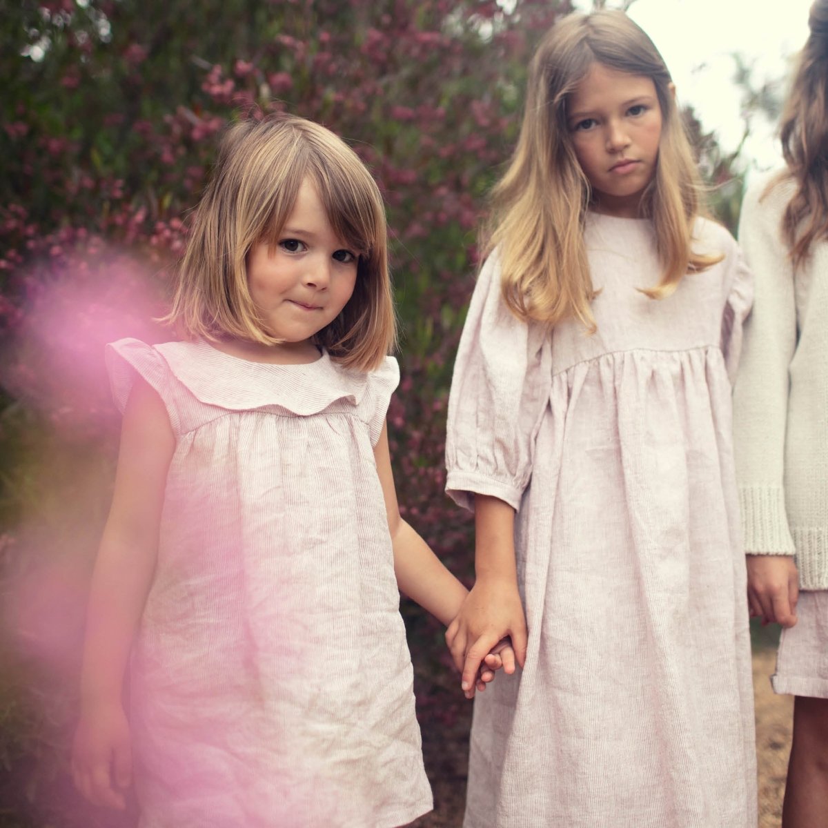 Linen Small Stripes Girl Dress - Suuky Porto
