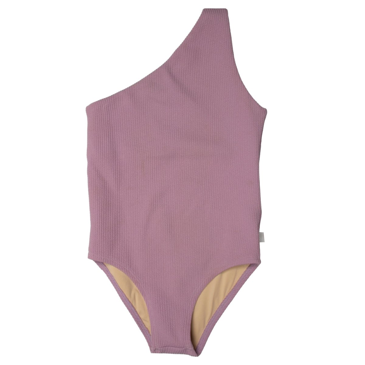 One-Shoulder Mauve Shell Swimsuit - Suuky Porto
