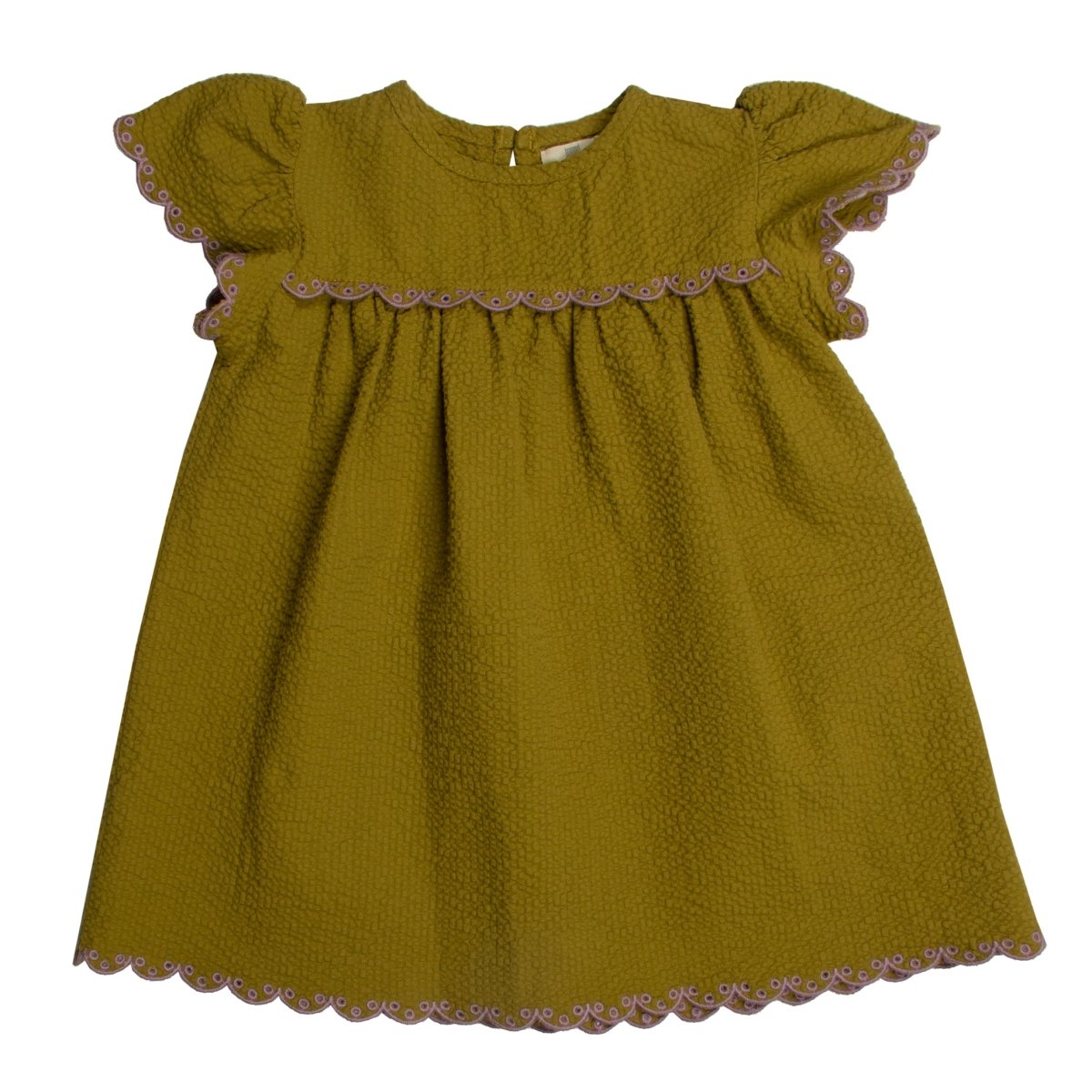 Seersucker Embroidered Baby Dress - Suuky Porto