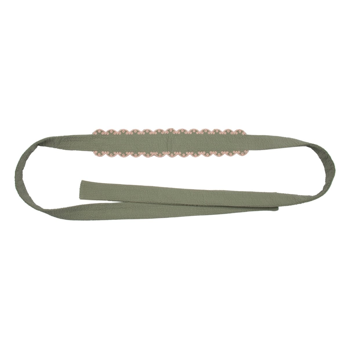 Seersucker Embroidered Headband - Suuky Porto