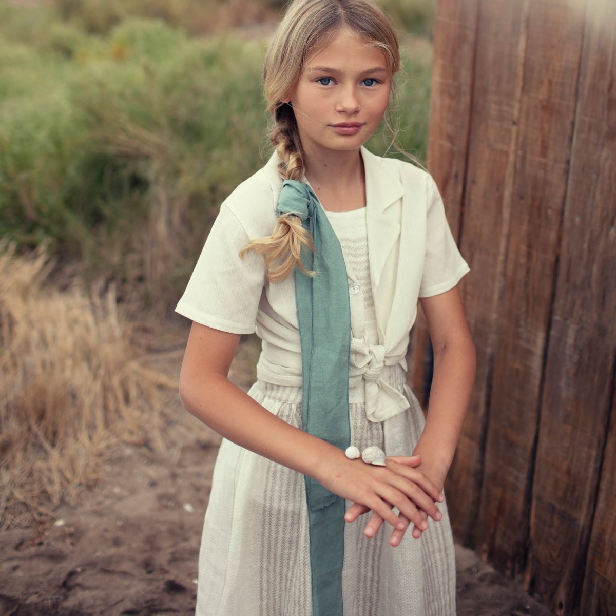Soft Linen Big Stripes Skirt - Suuky Porto