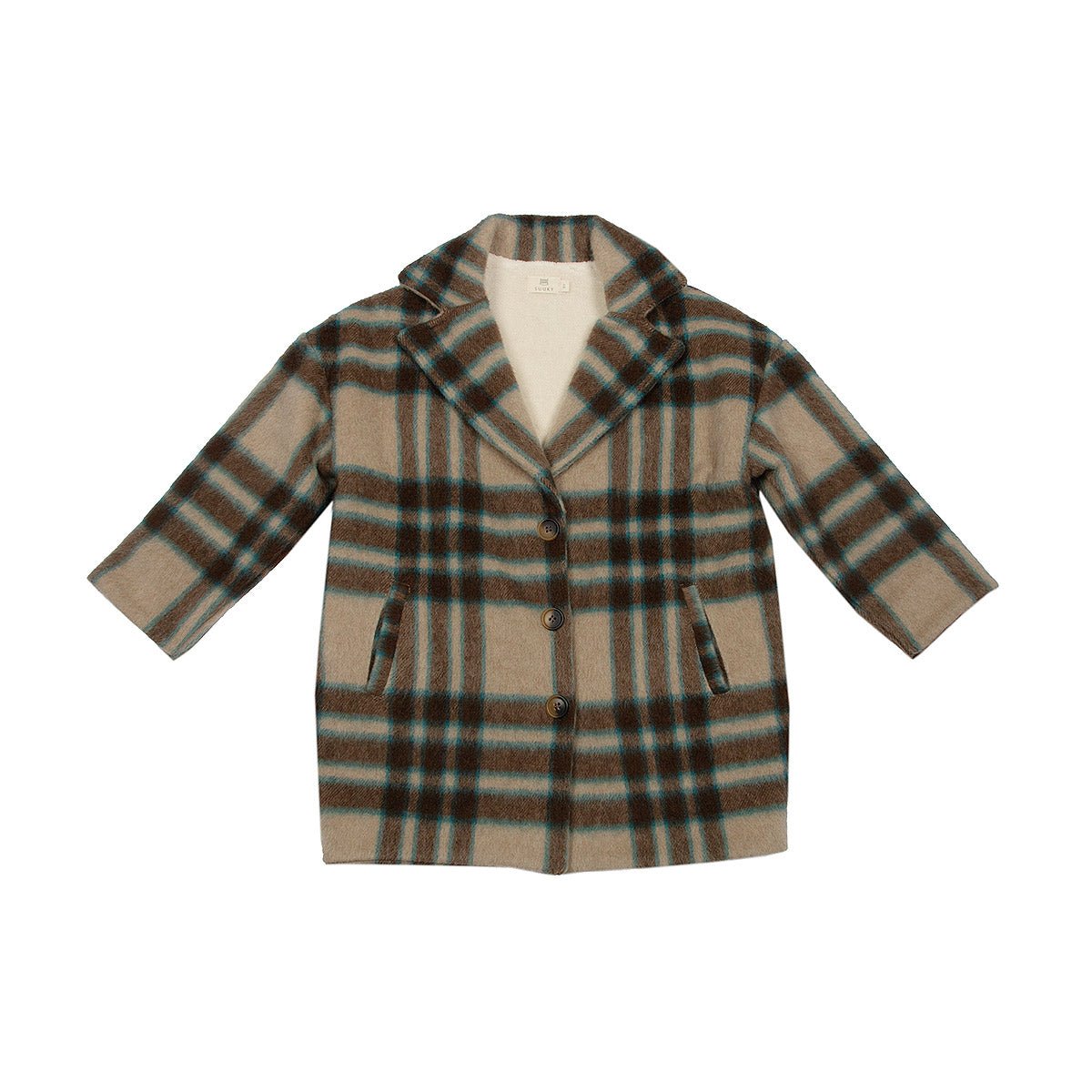 Soft Plaid Check Coat - Jackets & Kimonos Suuky Porto