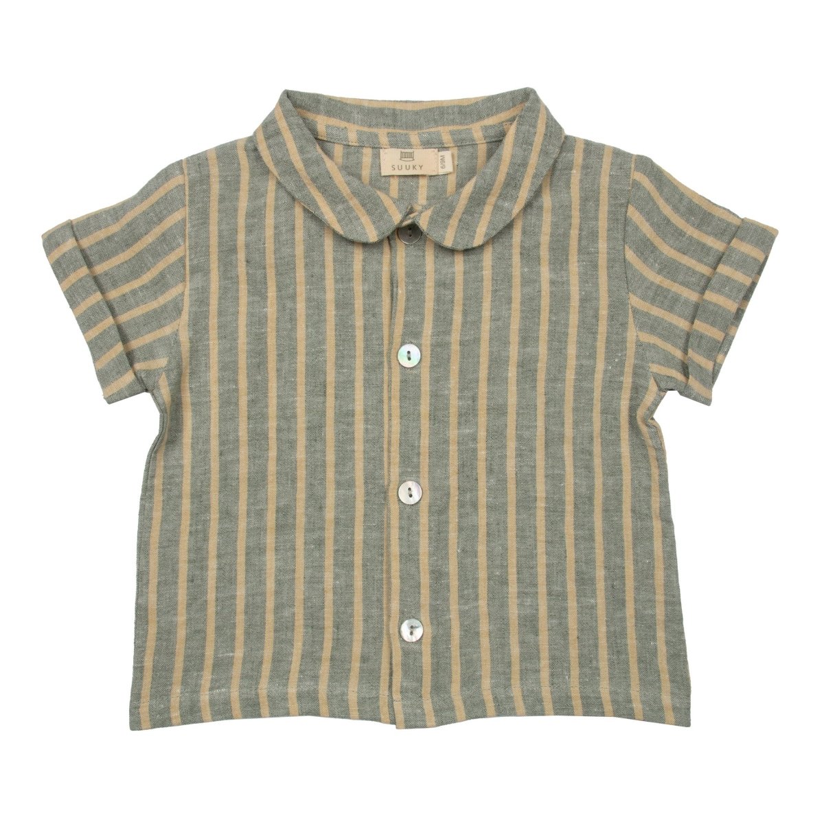Striped Linen Baby Shirt - Suuky Porto