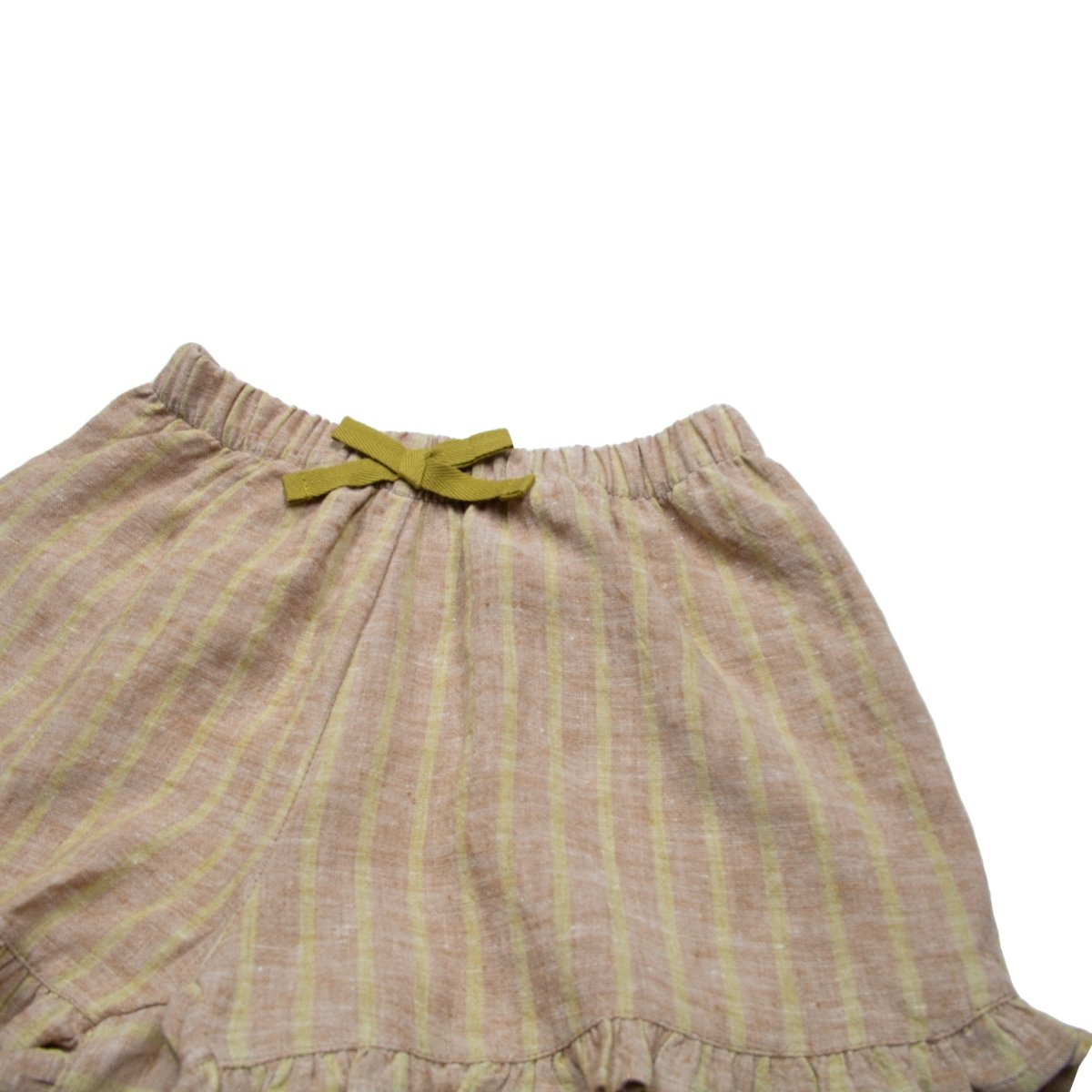 Striped Linen Frill Shorts - Suuky Porto