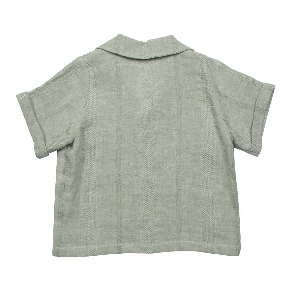 Textured Green Linen Shirt - Suuky Porto