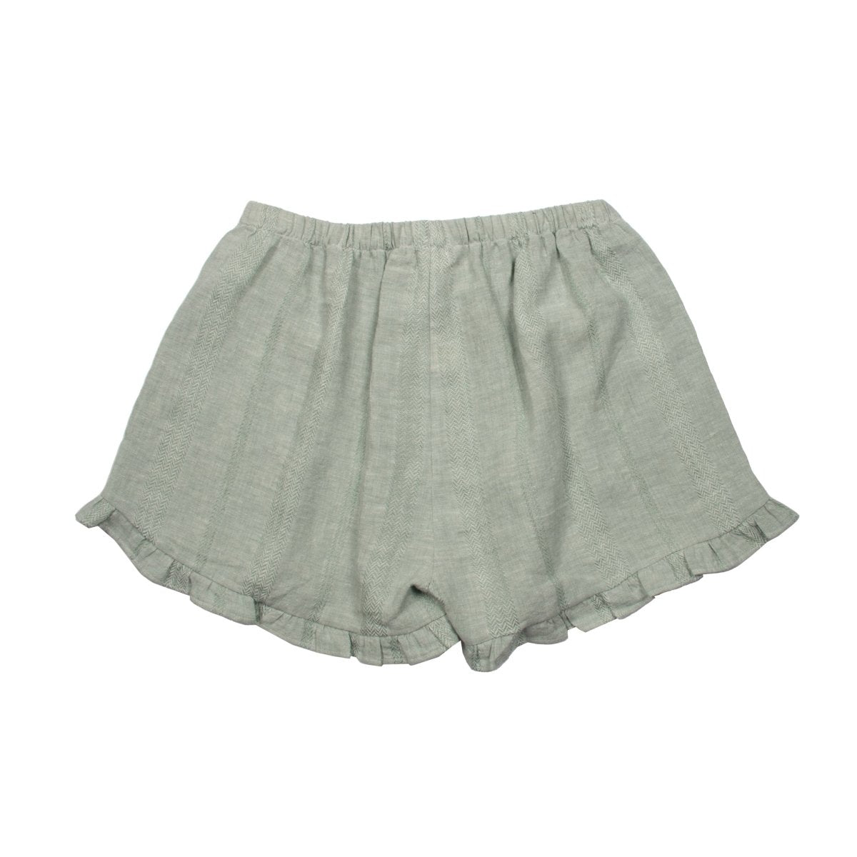 Textured Linen Frill Shorts - Suuky Porto