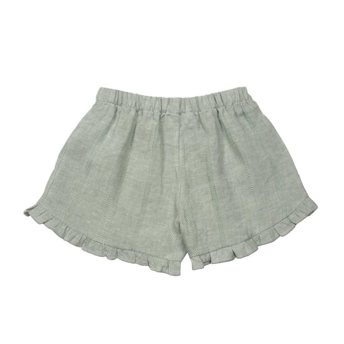 Textured Linen Woman Frill Shorts - Suuky Porto